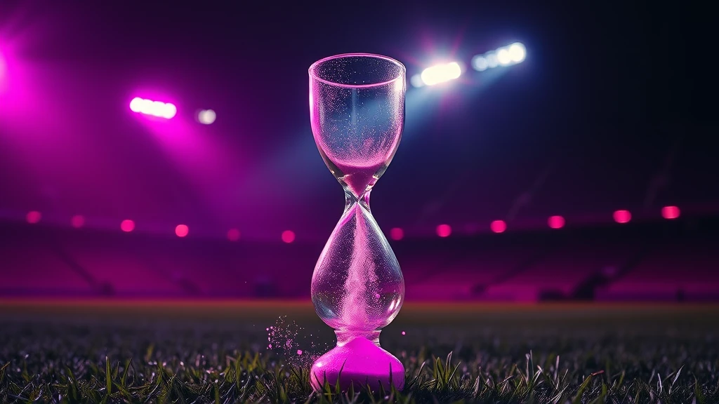 A plain glass hourglass on wet grass