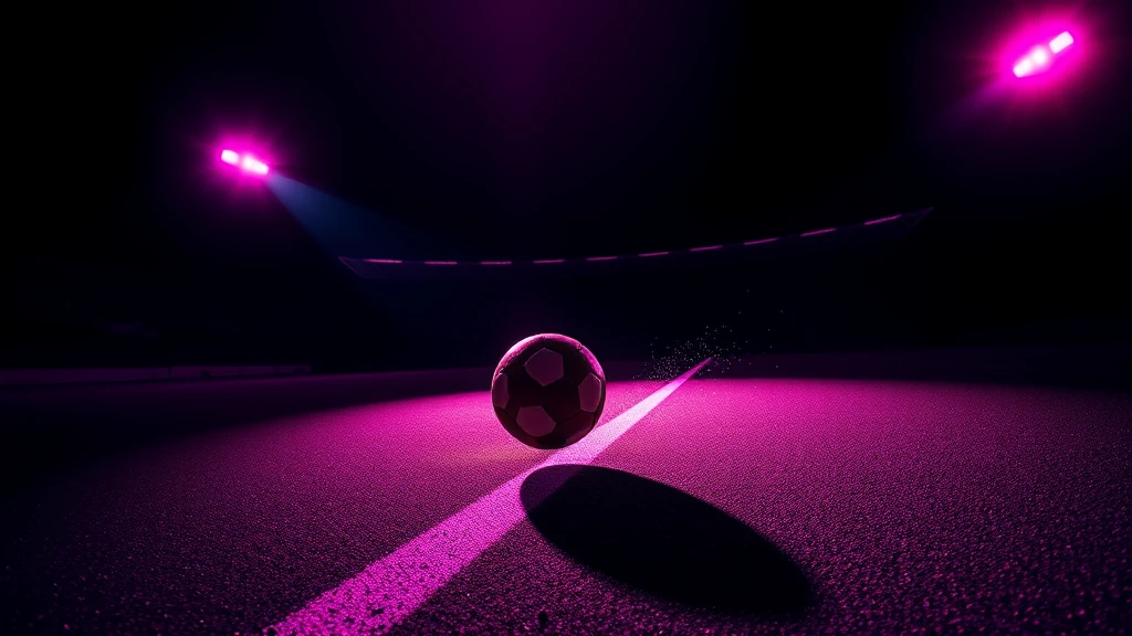 A ball rolling along a touchline with a long shadow